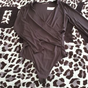 Abercrombie Long-Sleeve Wrap Bodysuit